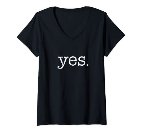 Damen Yes T-Shirt mit V-Ausschnitt Damen Yes T-Shirt mit V-Ausschnitt von ERATEEZ