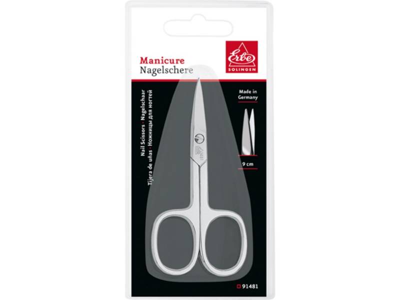 ERBE Make-up Nagelschere, aufgebogen, glatt, vernickelt - gerade von ERBE