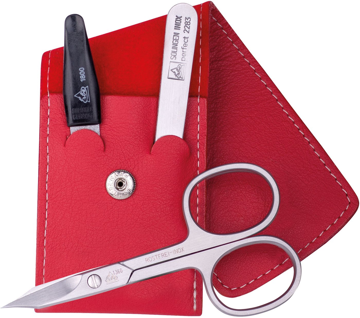 ERBE Maniküre-Etui ERBE Maniküre Set Taschen-Etui Serie "Travel", rot, 3-tlg., 3 tlg., Echtleder, rostfreie Instrumente, Hergestellt in Solingen/Deutschland ERBE Maniküre-Etui ERBE Maniküre Set Taschen-Etui Serie "Travel", rot, 3-tlg., 3 tlg., Echtleder, rostfreie Instrumente, Hergestellt in Solingen/Deutschland von ERBE