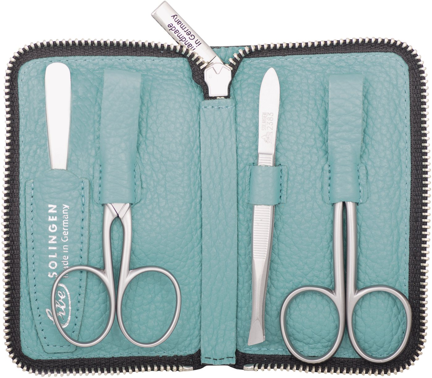 ERBE Maniküre-Etui Maniküre Set Reißverschluss-Etui Serie "Piemont", blau, 4-tlg., 4 tlg., Echtleder, rostfreie Instrumente, Limited Edition ERBE Maniküre-Etui Maniküre Set Reißverschluss-Etui Serie "Piemont", blau, 4-tlg., 4 tlg., Echtleder, rostfreie Instrumente, Limited Edition von ERBE