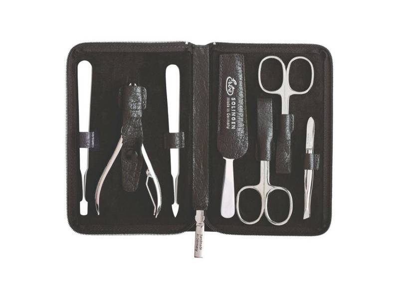 ERBE Maniküre-Etui Reißverschluss-Etui Büffel, vernickelt von ERBE