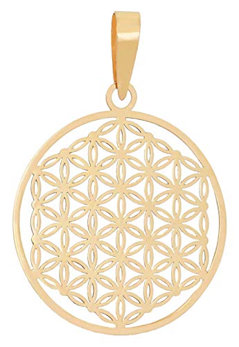 ERCE Blume des Lebens Kettenanhänger Symbolschmuck 14 Karat Gold 585 von ERCE