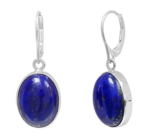 ERCE Lapislazuli Ohrringe Halbedelstein oval 925 Silber von ERCE