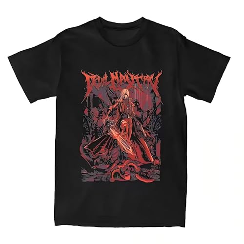 Devil May Cry Fan Art T Shirt Men Women 100% Cotton Fashion for Male T-Shirts Round Collar Tees Short Sleeve Clothes Black XL von ERCGreDRRT