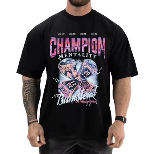 Gym Men T-Shirt CHAMPIOM Print Muscular Men CBUM Cotton T Shirt CBUM Fitness Joggers Tees CBUM Women Tshirt Black XXL von ERCGreDRRT