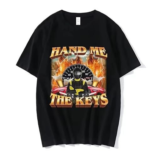Hand Me The Keys Graphic T-Shirt Men's Fashion Vintage Short Sleeves T-Shirts Cotton Casual Oversized T Shirt Unisex Black XXL Hand Me The Keys Graphic T-Shirt Men's Fashion Vintage Short Sleeves T-Shirts Cotton Casual Oversized T Shirt Unisex Black XXL von ERCGreDRRT