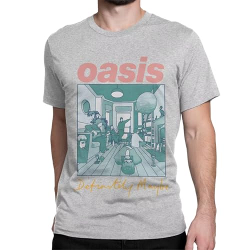 Men Women's T-Shirts Definitely Maybe Artwork Band Funny Cotton Tees O-Oasis T Shirts Crewneck Clothes Gift Idea (1) Grey M von ERCGreDRRT