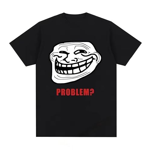 Trollface Rage Comic Troll Joke Internet T-Shirt Men Cotton Short Sleeve T Shirt Fashion Vintage T-Shirts Black M von ERCGreDRRT