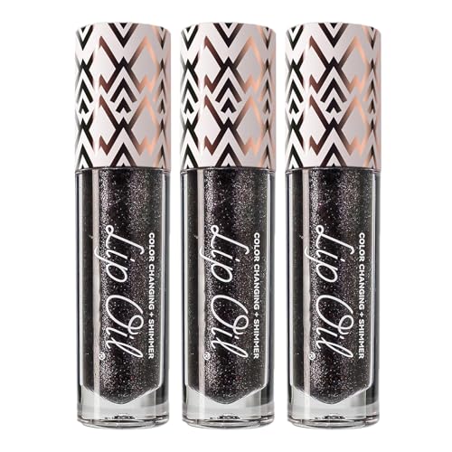 Miss Lady Diamond Black, Black Glitter Diamond Lip Gloss, Glitter Liquid Color Changing Lipsticks, Magic Color Changing Lip Oil, Long Lasting Moisturizing Non-sticky (01(3Pcs)) von ERGRFHNL