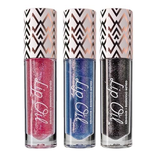 Miss Lady Diamond Black, Black Glitter Diamond Lip Gloss, Glitter Liquid Color Changing Lipsticks, Magic Color Changing Lip Oil, Long Lasting Moisturizing Non-sticky (02+04+06) von ERGRFHNL