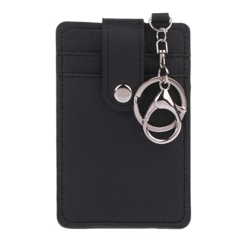 1Piece PU Leather Slim Card Holder Purse ID Window Front Pocket Wallet Credit Bus Presents for Friends Women(Black) von ERHTGUO