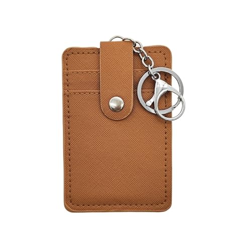1Piece PU Leather Slim Card Holder Purse ID Window Front Pocket Wallet Credit Bus Presents for Friends Women(Brown) von ERHTGUO