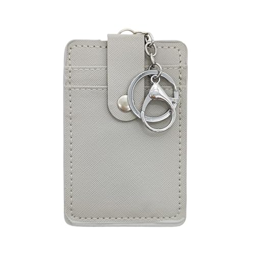 1Piece PU Leather Slim Card Holder Purse ID Window Front Pocket Wallet Credit Bus Presents for Friends Women(Grey) von ERHTGUO