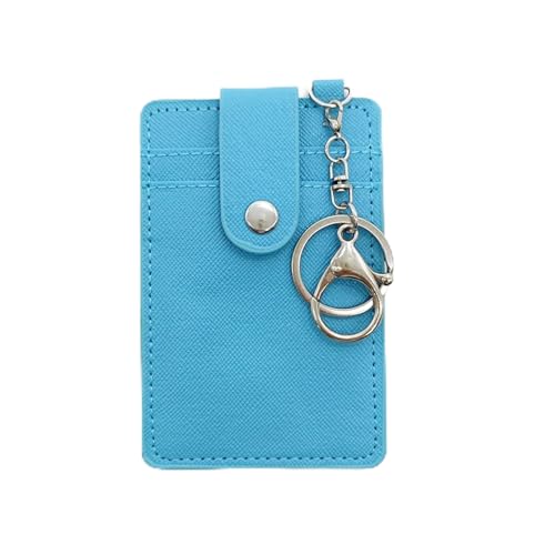 1Piece PU Leather Slim Card Holder Purse ID Window Front Pocket Wallet Credit Bus Presents for Friends Women(Light Blue) von ERHTGUO