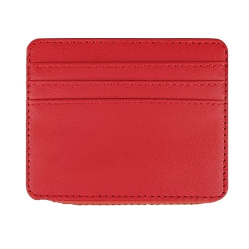 ERHTGUO 2Pcs Pu Leather ID Card Holder Candy Color Bank Credit Box Multi Slot Slim Case Wallet Women Business Cover(Red) von ERHTGUO