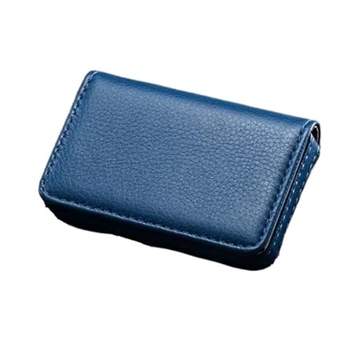 ERHTGUO 2pcs Arrival PU Leather Stainless Steel Men/Women Credit Bank Card Case Metal Box Magnetic Business Holder(Blue) von ERHTGUO