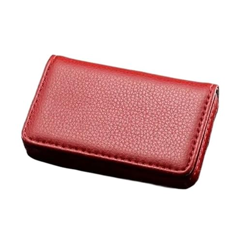 ERHTGUO 2pcs Arrival PU Leather Stainless Steel Men/Women Credit Bank Card Case Metal Box Magnetic Business Holder(Red) von ERHTGUO