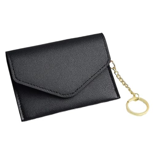 ERHTGUO 2pcs Mini Women's Ultra Thin Card Holder Wallet with Keychain PU Leather Hasp Case Business Cover Lady Coin Money Pouch(Black) von ERHTGUO