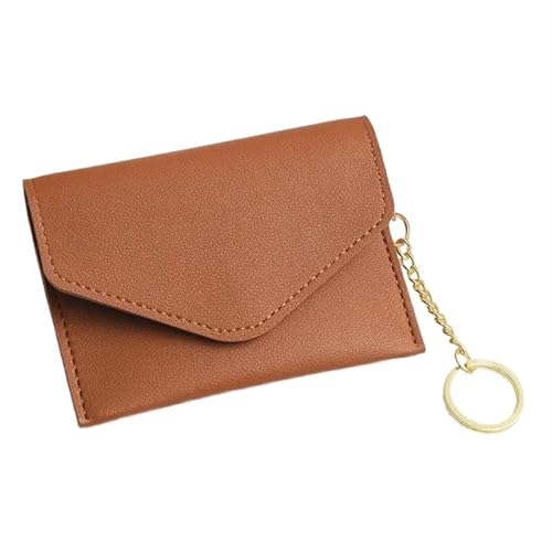 ERHTGUO 2pcs Mini Women's Ultra Thin Card Holder Wallet with Keychain PU Leather Hasp Case Business Cover Lady Coin Money Pouch(Brown) von ERHTGUO