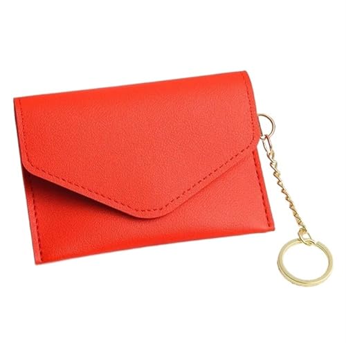 ERHTGUO 2pcs Mini Women's Ultra Thin Card Holder Wallet with Keychain PU Leather Hasp Case Business Cover Lady Coin Money Pouch(Red) von ERHTGUO