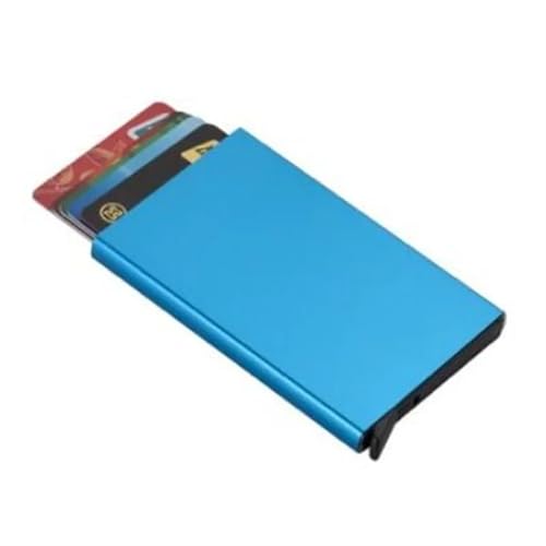 ERHTGUO 2pcs Wallet Card Holder Metal Thin Slim Men Women Wallets Pop Up Minimalist Small Black Purse Vallet Walets(Blue) von ERHTGUO