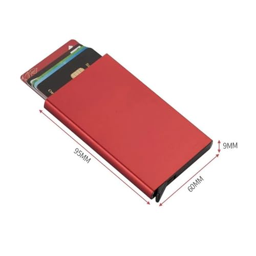 ERHTGUO 2pcs Wallet Card Holder Metal Thin Slim Men Women Wallets Pop Up Minimalist Small Black Purse Vallet Walets(Red) von ERHTGUO