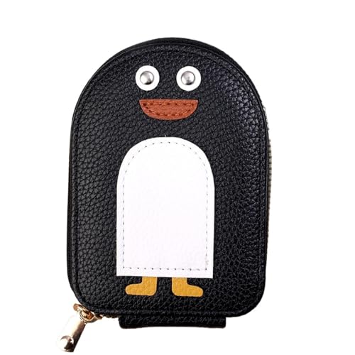 ERHTGUO Cartoon Leather Wallet for Women Handheld Credit Card Bag Key Case Lovable Zipper Coin Purse Lady's Name Holder(Black) von ERHTGUO