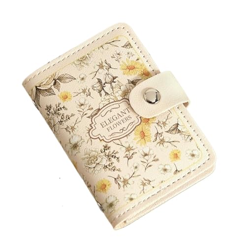 ERHTGUO Creative 20 Card Pockets PU Leather Mini Wallets RFID Blocking ID Holder Laminated Concealed Pull-Out Business Case(White) von ERHTGUO