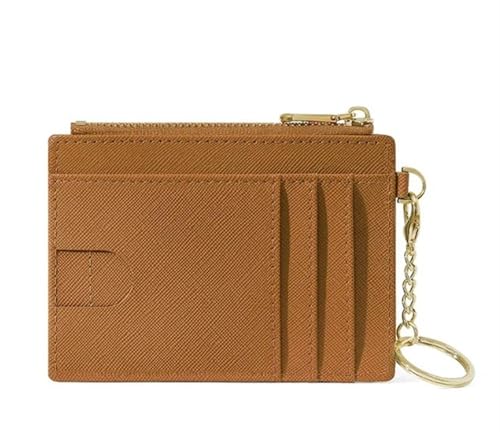 ERHTGUO Creative Monogramm Multi Card Slots Women's Simple Mini Bag Storage Portable Cute Keychain Coin Holder Wallet(Brown) von ERHTGUO