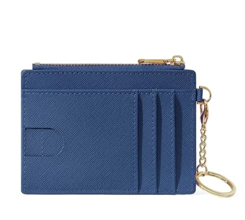 ERHTGUO Creative Monogramm Multi Card Slots Women's Simple Mini Bag Storage Portable Cute Keychain Coin Holder Wallet(Deep Bule) von ERHTGUO