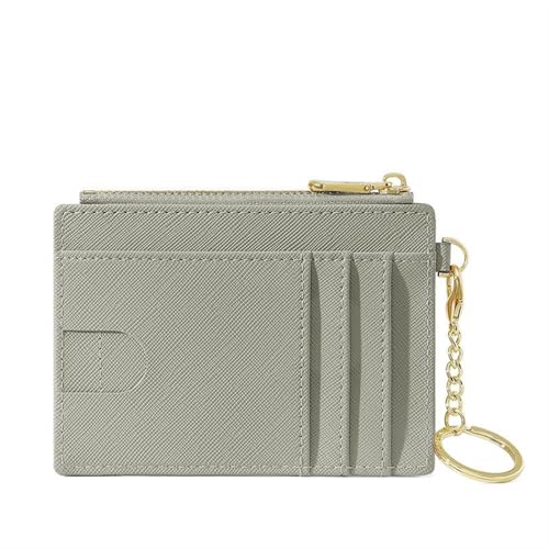 ERHTGUO Creative Monogramm Multi Card Slots Women's Simple Mini Bag Storage Portable Cute Keychain Coin Holder Wallet(Gray) von ERHTGUO