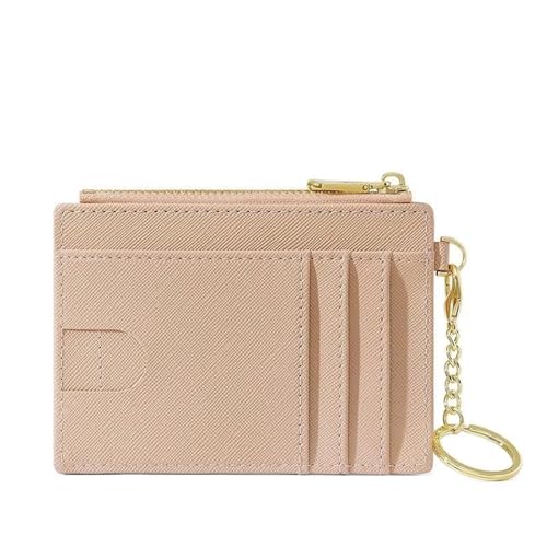 ERHTGUO Creative Monogramm Multi Card Slots Women's Simple Mini Bag Storage Portable Cute Keychain Coin Holder Wallet(Pink) von ERHTGUO
