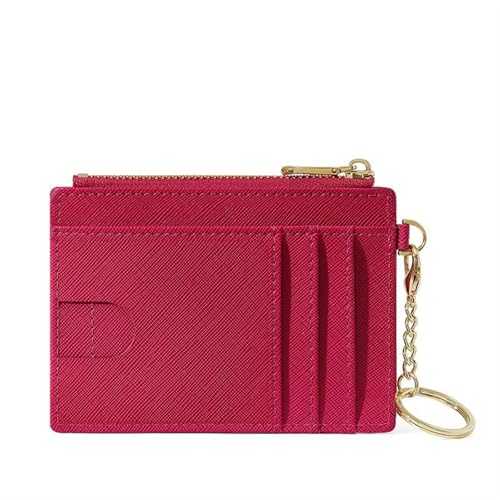 ERHTGUO Creative Monogramm Multi Card Slots Women's Simple Mini Bag Storage Portable Cute Keychain Coin Holder Wallet(Red) von ERHTGUO
