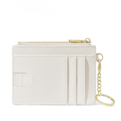ERHTGUO Creative Monogramm Multi Card Slots Women's Simple Mini Bag Storage Portable Cute Keychain Coin Holder Wallet(White) von ERHTGUO