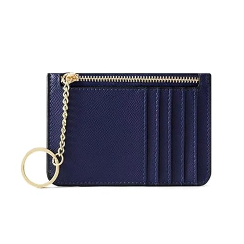 ERHTGUO Customized Mini Ultra-Thin Women's Card Bag for Multi Slots Keychain Zipper Small Holder Wallet(Deep Bule) von ERHTGUO