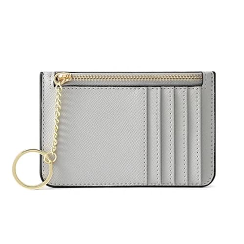 ERHTGUO Customized Mini Ultra-Thin Women's Card Bag for Multi Slots Keychain Zipper Small Holder Wallet(Grey) von ERHTGUO
