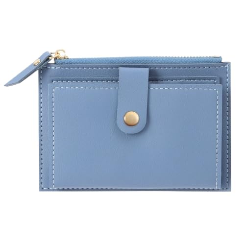 ERHTGUO Cute Credit Card Holder Bags Solid Color PU Leather Small Wallet Mini Coin Purse Women Money Bag Storage Pouch(Blue) von ERHTGUO