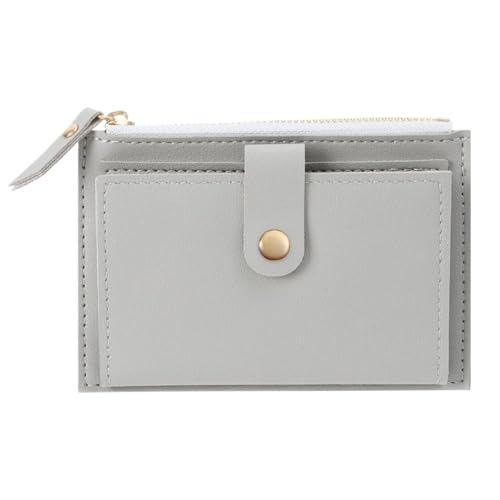 ERHTGUO Cute Credit Card Holder Bags Solid Color PU Leather Small Wallet Mini Coin Purse Women Money Bag Storage Pouch(Grey) von ERHTGUO