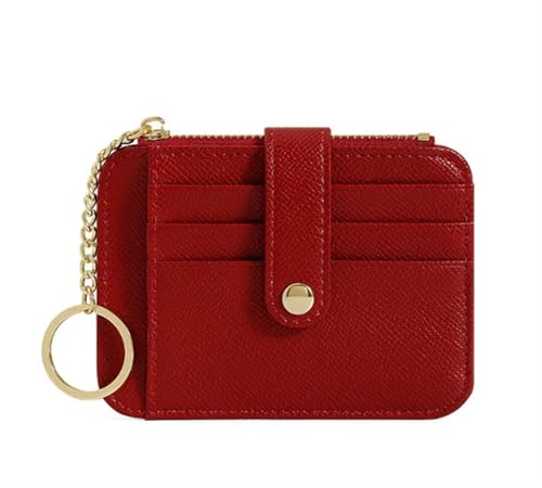 ERHTGUO Mini Student Keychain Wallet with Multiple Card Slots Minimalist and Creative Women's Holder(Wine Red) von ERHTGUO