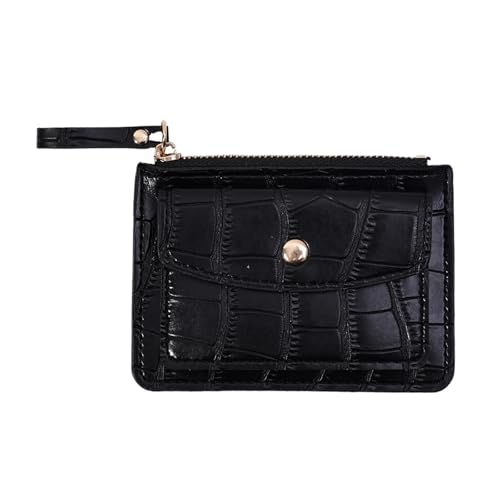 ERHTGUO Slim Card Holder Wallet Women Coin Cards Cover Purse PU Leather Bank Credit Bags Vintage Short Female Multi-Card(Black) von ERHTGUO