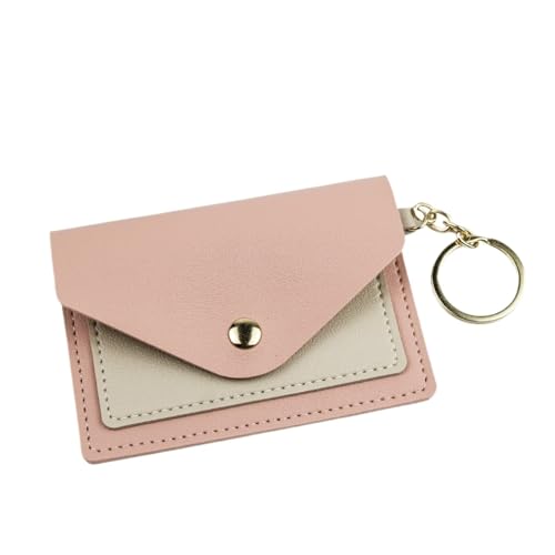 ERHTGUO Slim Leather Wallet Business Credit Card Holder Short Purse ID Candy Color Bank Multi Slot Case(Pink) von ERHTGUO