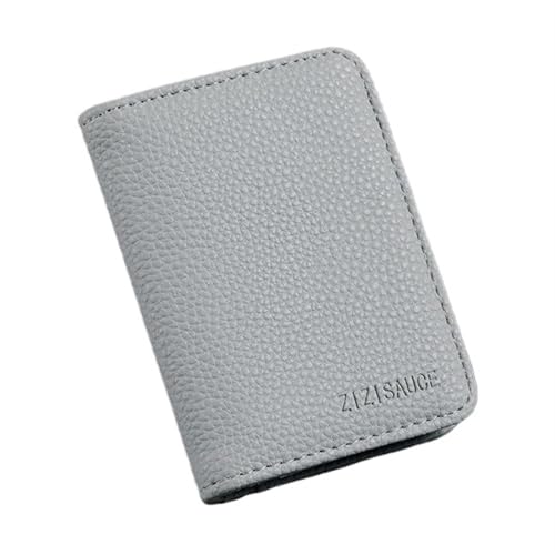 ERHTGUO Solid Color Leather Credit Card Case Wallet Simple Bank ID Bus Holder Travel Coin Money Organizer Bags(NO.2-Light Gray) von ERHTGUO