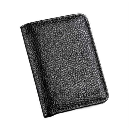 ERHTGUO Solid Color Leather Credit Card Case Wallet Simple Bank ID Bus Holder Travel Coin Money Organizer Bags(NO.4-Black) von ERHTGUO