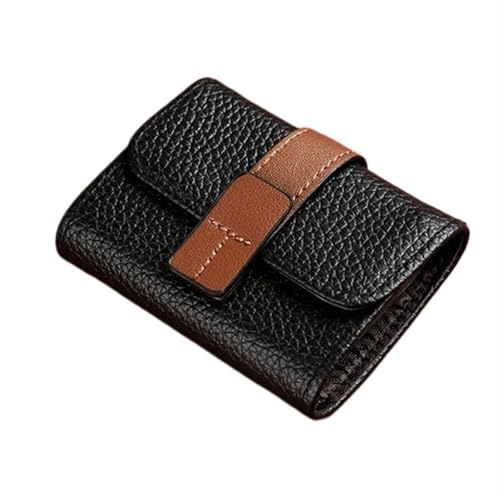 ERHTGUO Solid Color PU Leather Women Multi-Card Slot Credit Card Holder Business ID Case Wallet with Coin Pocket Driver License(Black) von ERHTGUO