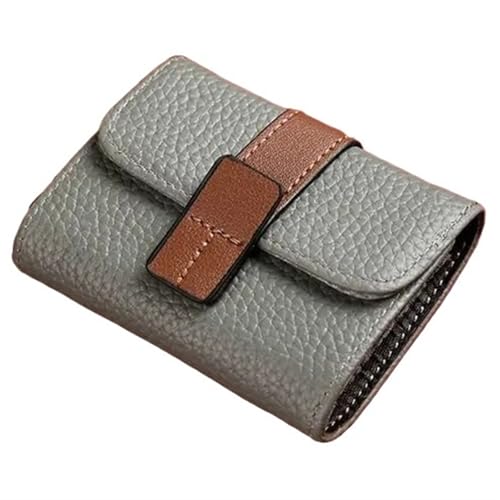 ERHTGUO Solid Color PU Leather Women Multi-Card Slot Credit Card Holder Business ID Case Wallet with Coin Pocket Driver License(Grey) von ERHTGUO