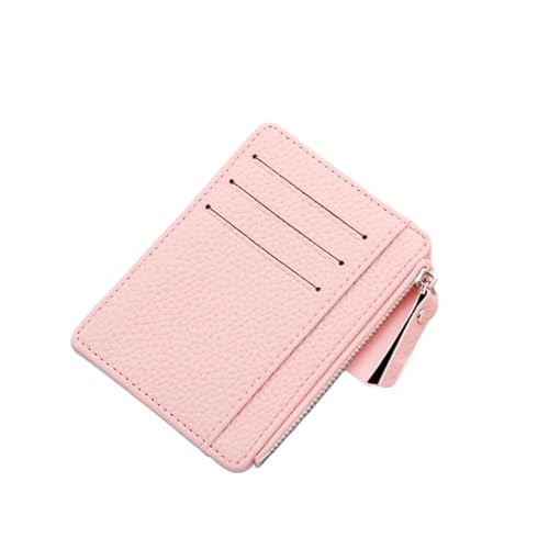 ERHTGUO Women's Ultra-Thin Card Holder Coin Purse Zipper Candy Color Bus Student Bank Bag(Pink) von ERHTGUO