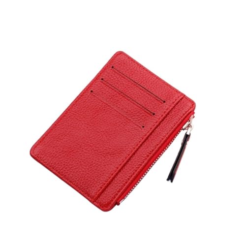 ERHTGUO Women's Ultra-Thin Card Holder Coin Purse Zipper Candy Color Bus Student Bank Bag(Red) von ERHTGUO