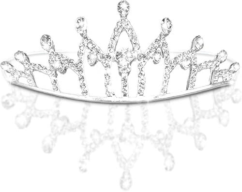 Krone Tiara, Diadem Hochzeit Frauen Mädchen Strass Kopf Schmuck Kronprinzessin Stirnband Blumenmädchen Braut Brautjungfer Blume Kristall Herz Form Prinzessin Krone Stirnband Tiara kinder-S8 von ERHUO