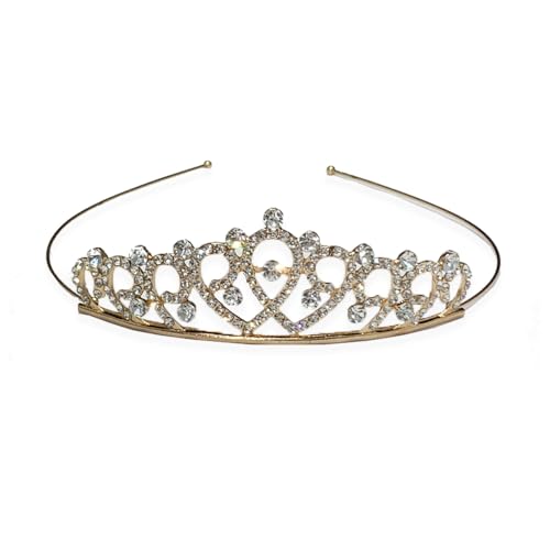 Krone Tiara, Diadem Hochzeit Frauen Mädchen Strass Kopf Schmuck Kronprinzessin Stirnband Blumenmädchen Braut Brautjungfer Blume Kristall Herz Form Prinzessin Krone Stirnband Tiara kinder-WG-15-G von ERHUO