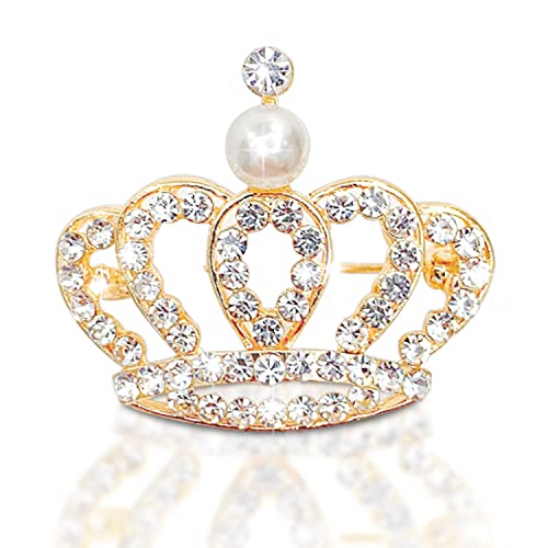 Krone Brosche,Krone Kristall Brosche,Brosche Damen, Gold Brosche, Hochzeitsfeier Brosche Pin Muttertag, Geschenk für Frau (crown-3) Krone Brosche,Krone Kristall Brosche,Brosche Damen, Gold Brosche, Hochzeitsfeier Brosche Pin Muttertag, Geschenk für Frau (crown-3) von ERHUO
